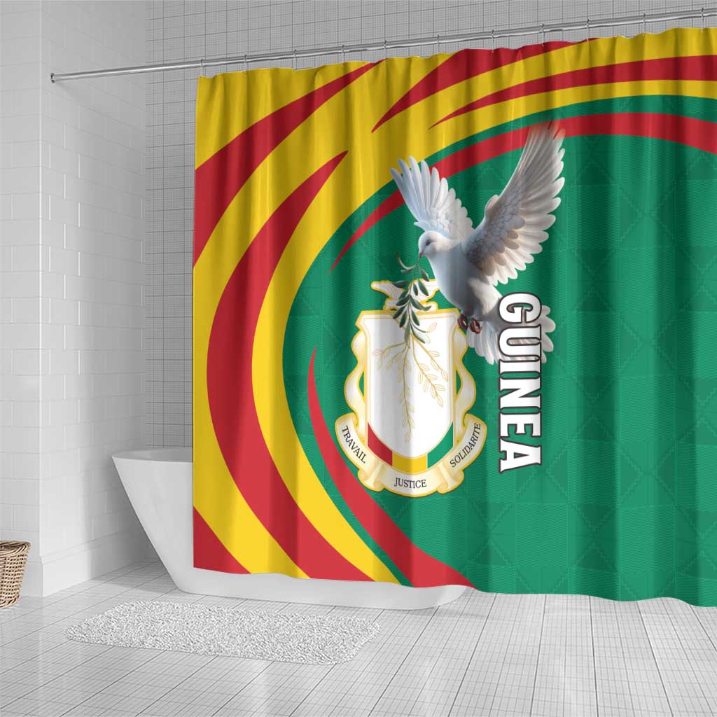 Guinea-Conakry Shower Curtain Coat Of Arms With Pigeon LT15