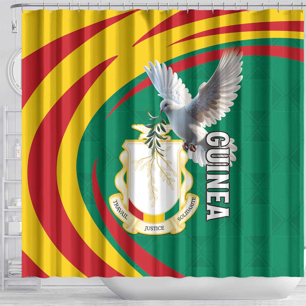 Guinea-Conakry Shower Curtain Coat Of Arms With Pigeon LT15