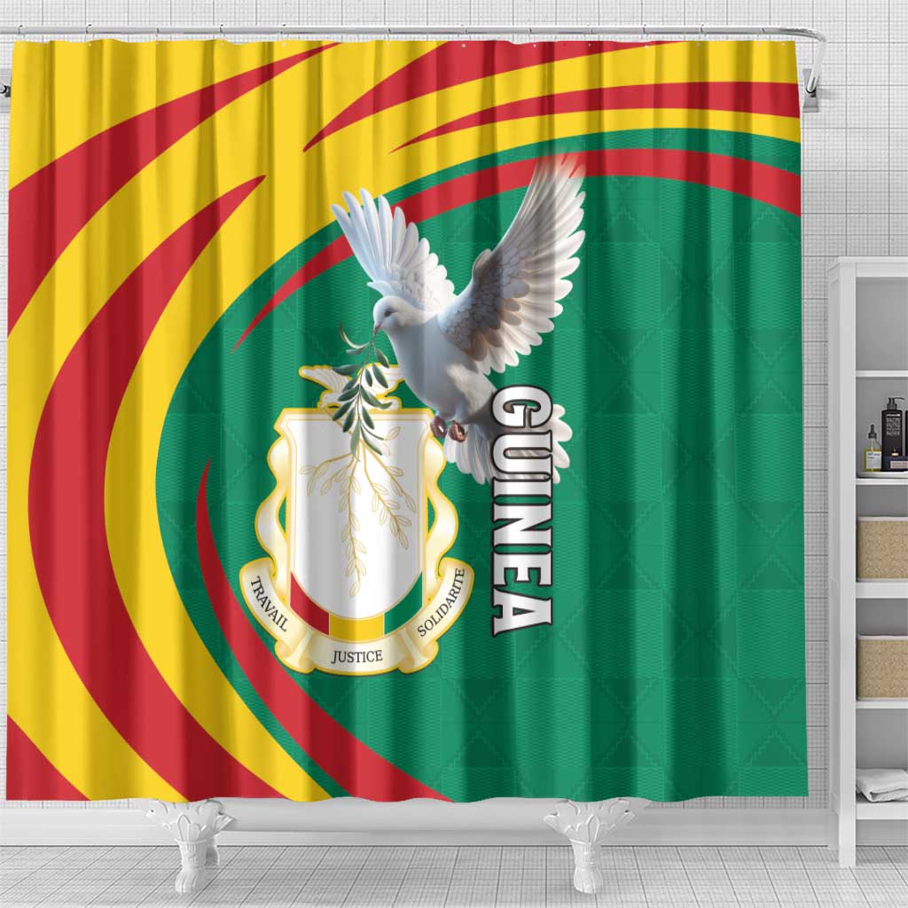 Guinea-Conakry Shower Curtain Coat Of Arms With Pigeon LT15