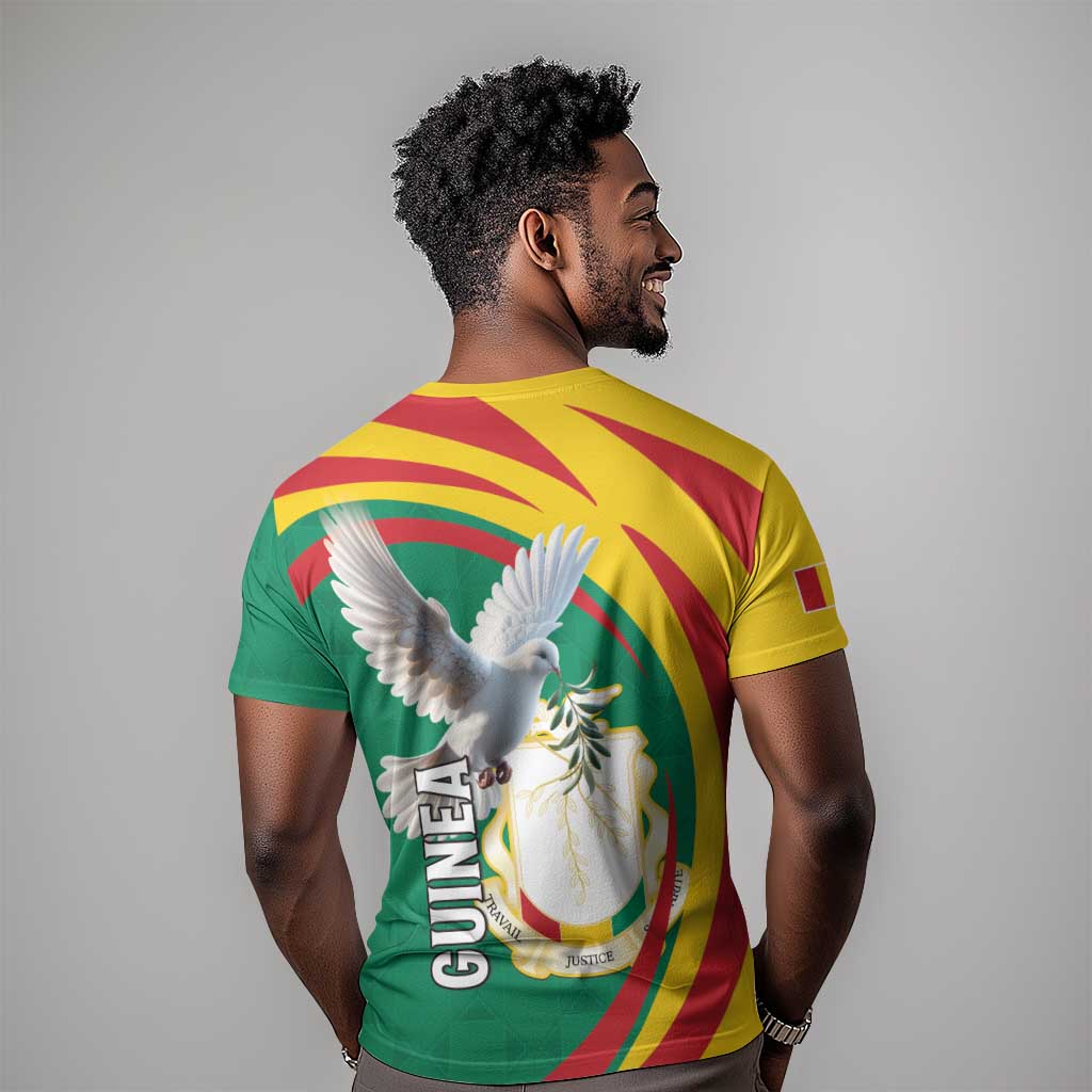 Guinea T shirt Coat Of Arms With Pigeon - Kente Pattern LT15