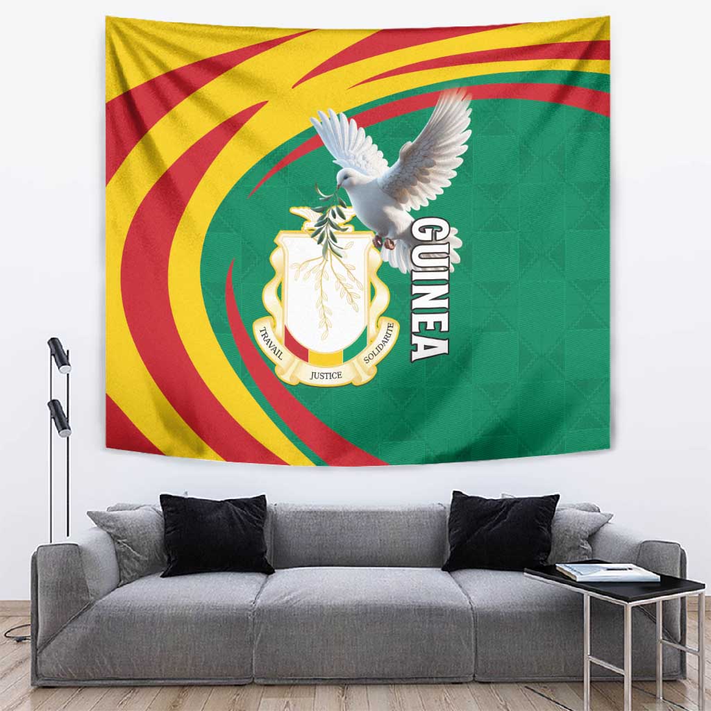 Guinea Tapestry Coat Of Arms With Pigeon - Kente Pattern LT15