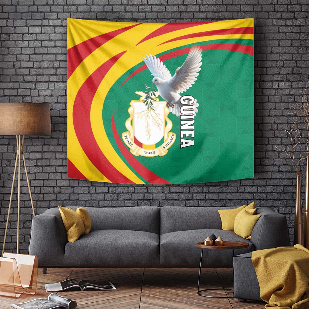 Guinea Tapestry Coat Of Arms With Pigeon - Kente Pattern LT15
