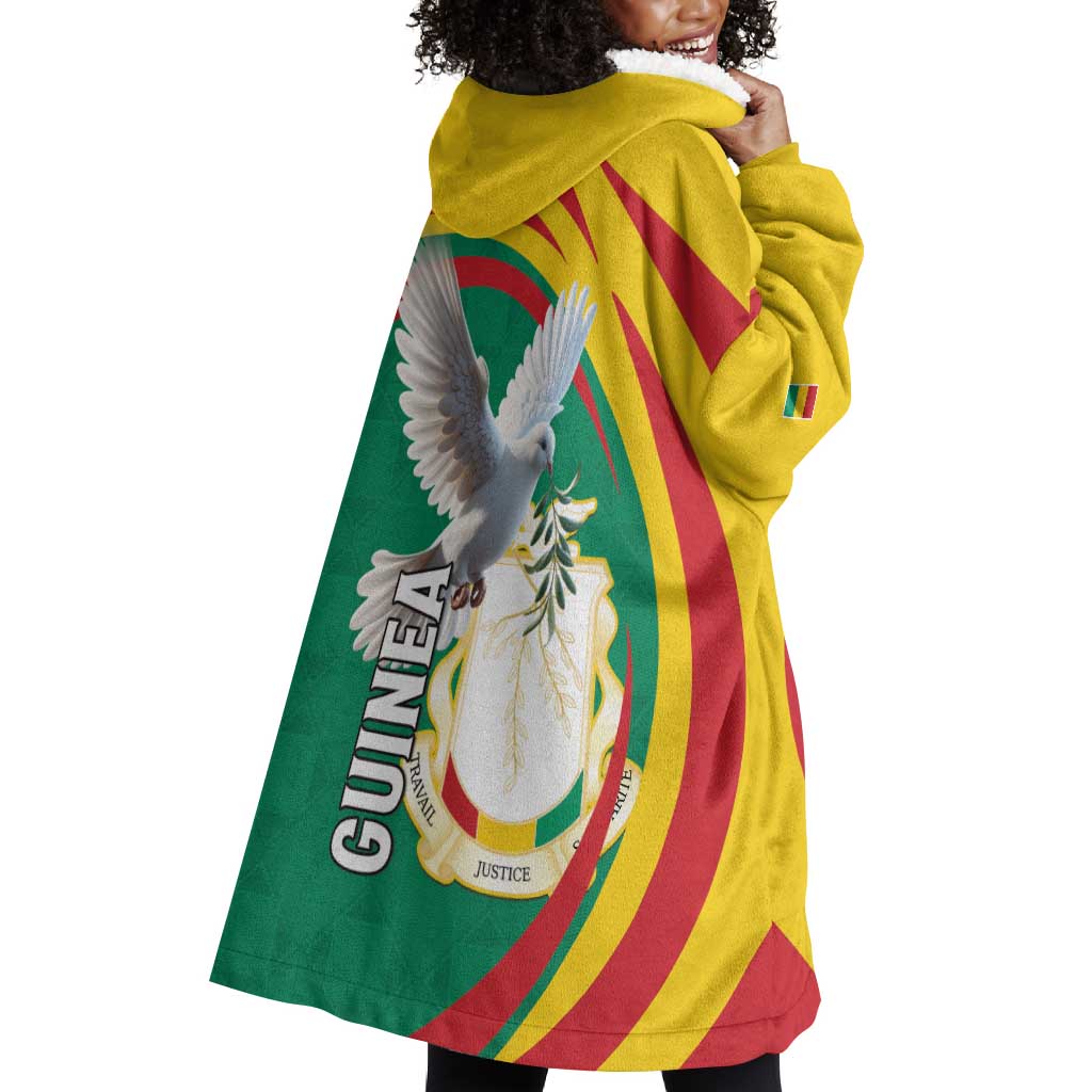 Guinea Wearable Blanket Hoodie Coat Of Arms With Pigeon - Kente Pattern LT15