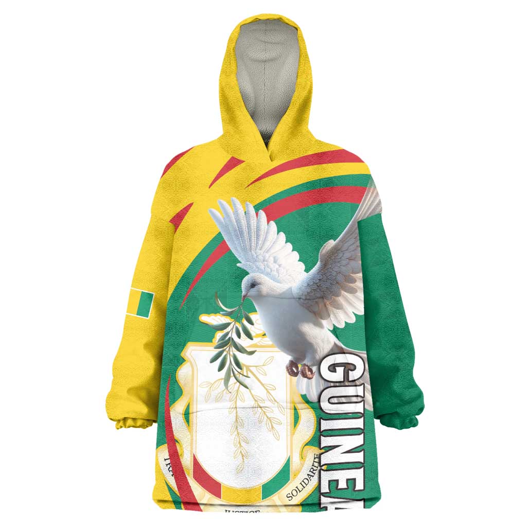 Guinea Wearable Blanket Hoodie Coat Of Arms With Pigeon - Kente Pattern LT15