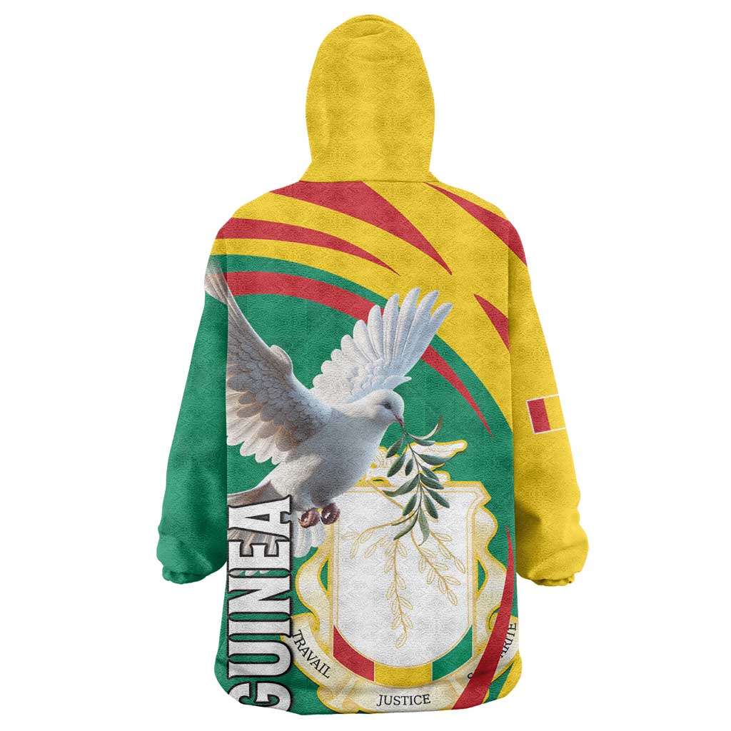 Guinea Wearable Blanket Hoodie Coat Of Arms With Pigeon - Kente Pattern LT15