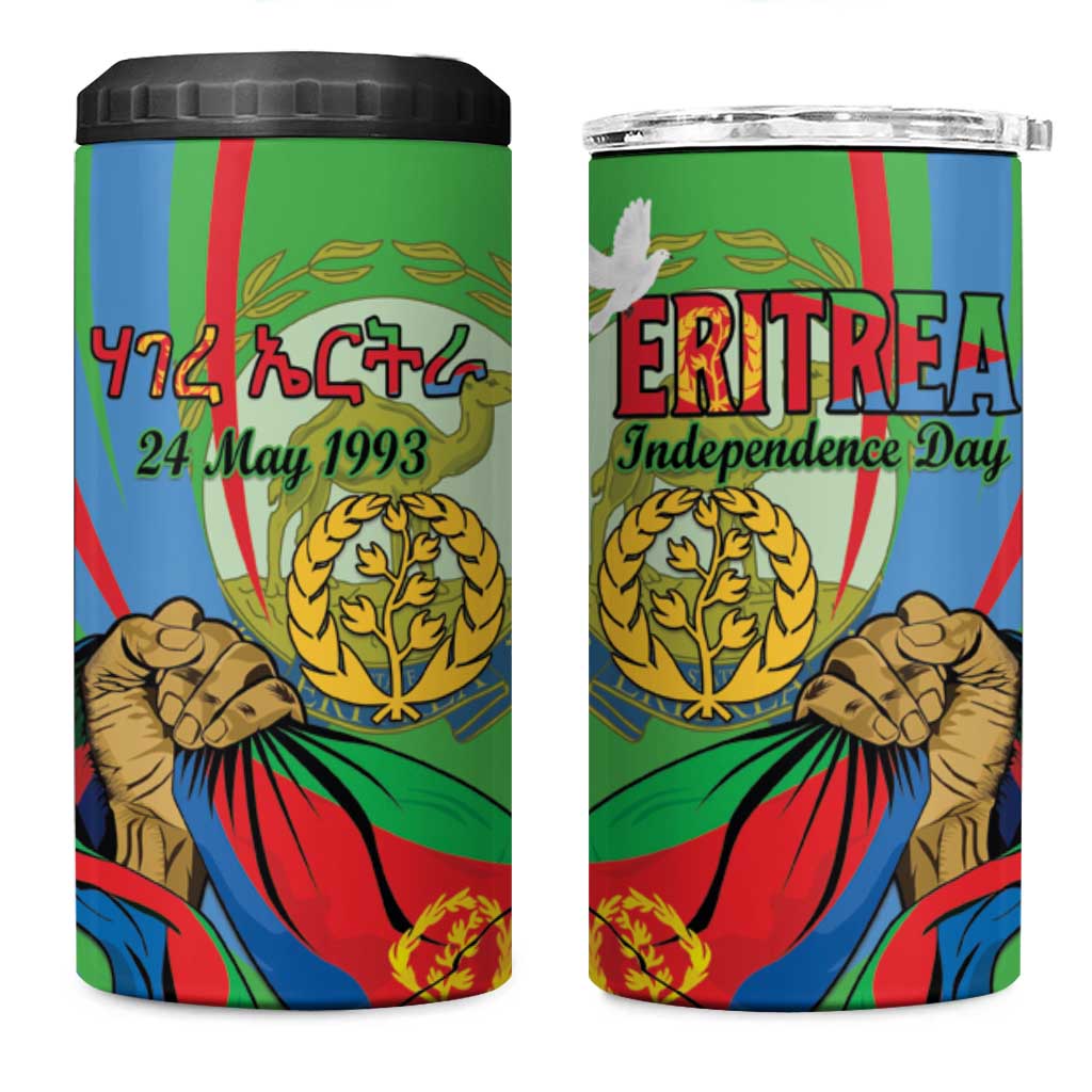 Happy Eritrea Independence Day 4 in 1 Can Cooler Tumbler 34th Anniversary LT15