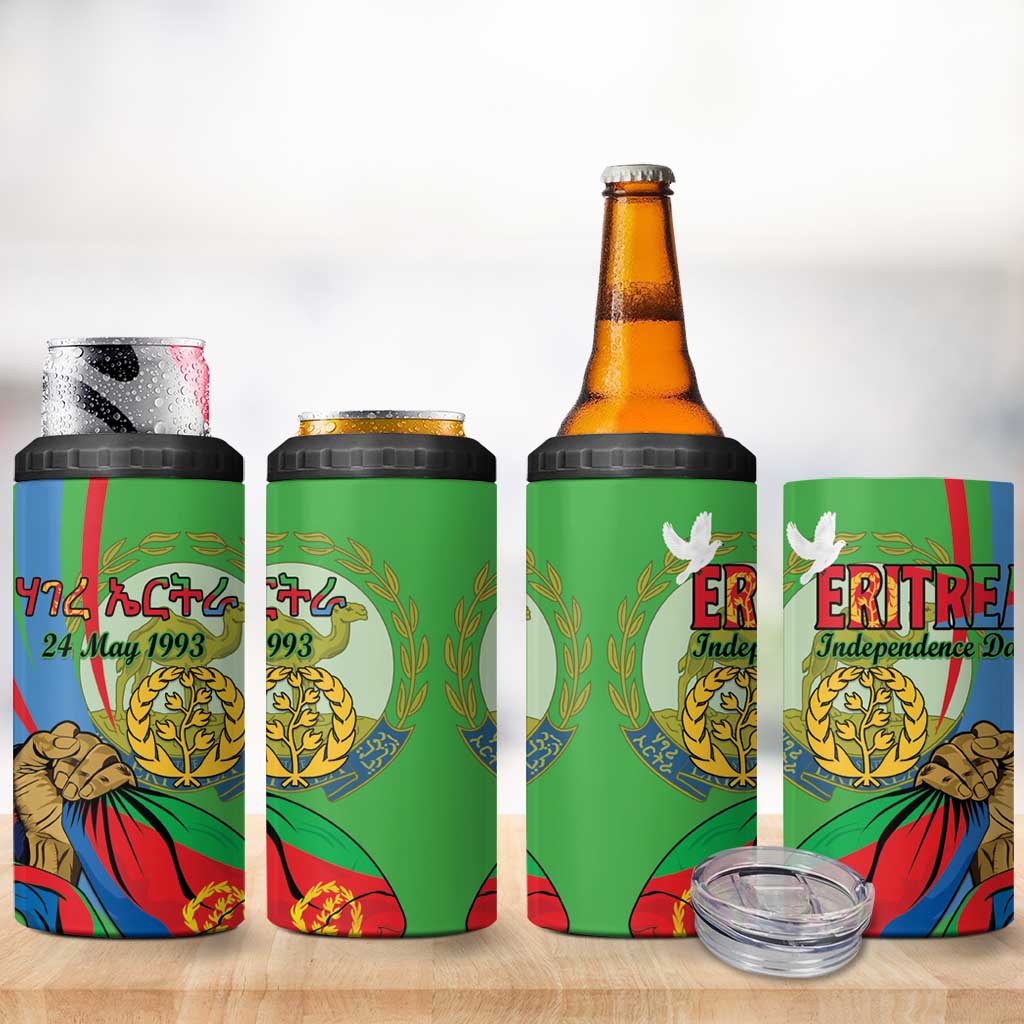 Happy Eritrea Independence Day 4 in 1 Can Cooler Tumbler 34th Anniversary LT15