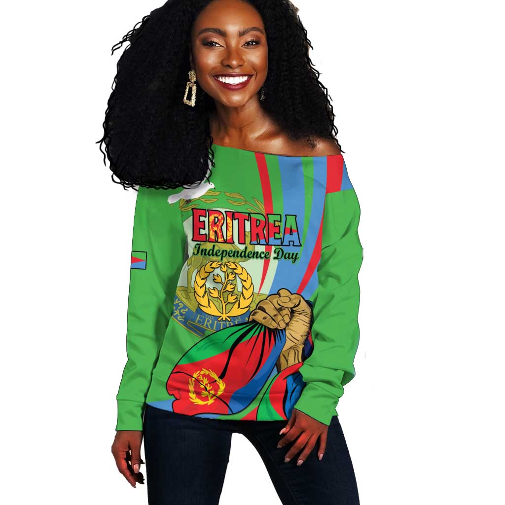 Happy Eritrea Independence Day Off Shoulder Sweater 34th Anniversary LT15