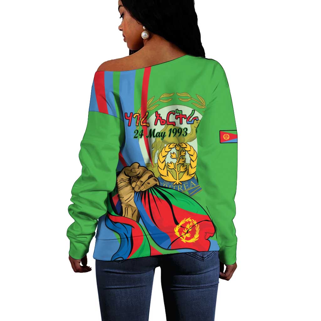 Happy Eritrea Independence Day Off Shoulder Sweater 34th Anniversary LT15