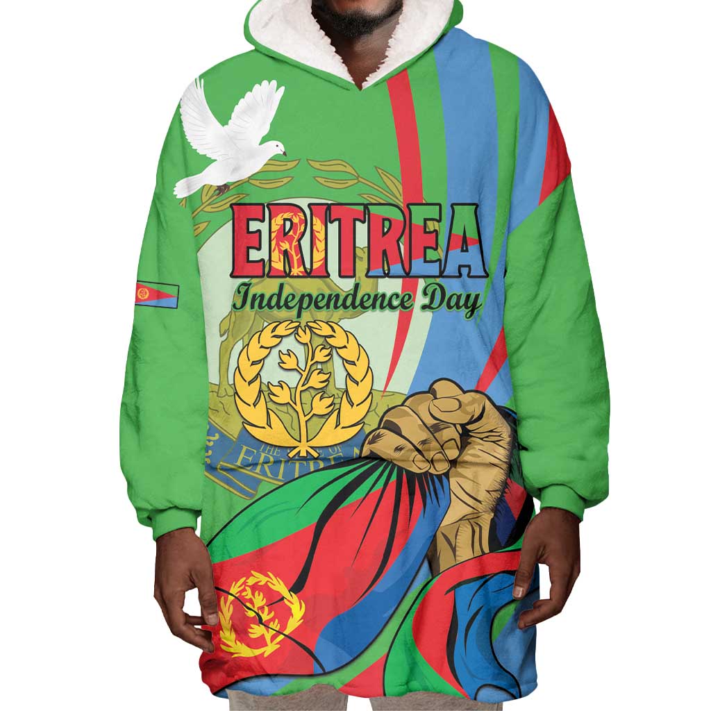 Happy Eritrea Independence Day Wearable Blanket Hoodie 34th Anniversary LT15