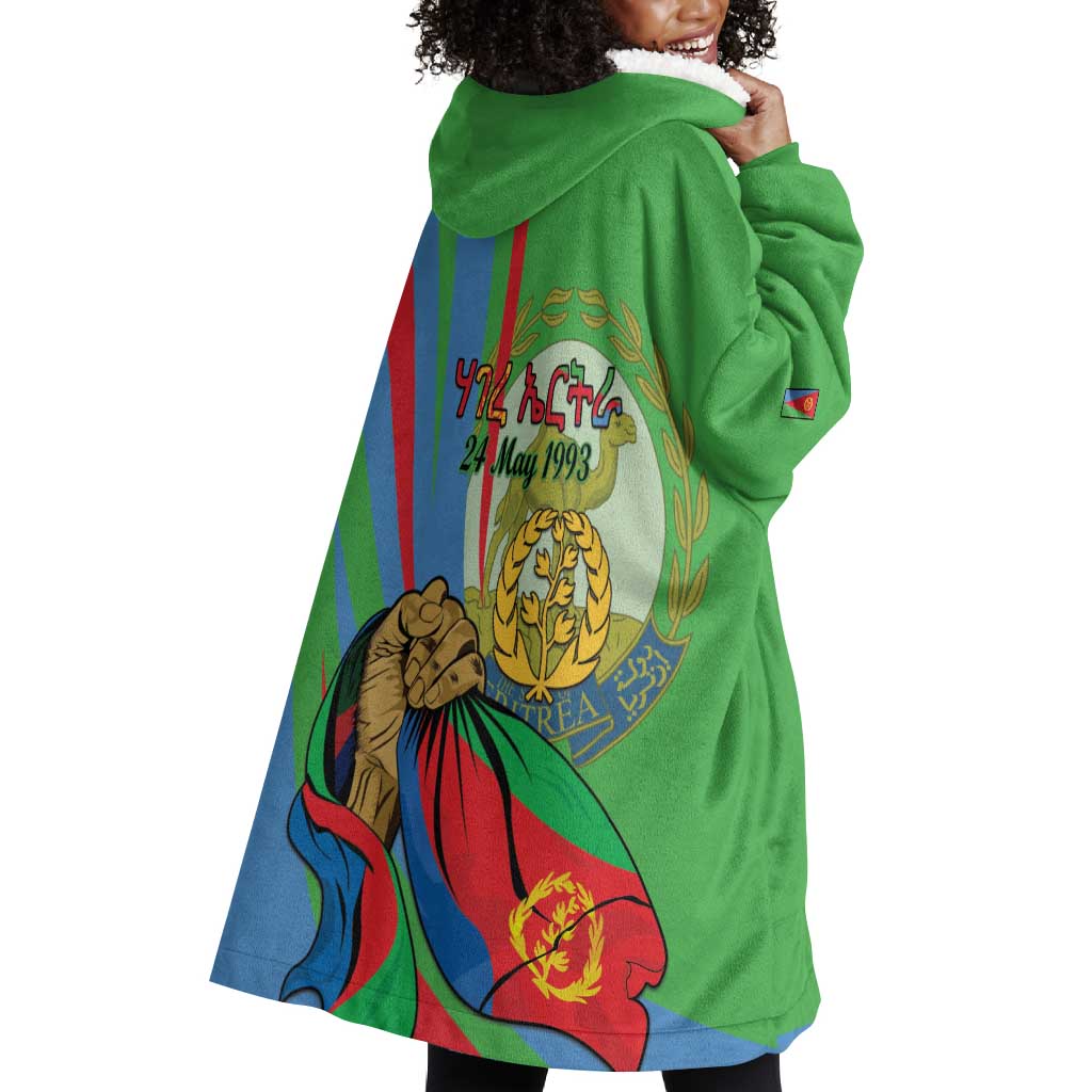 Happy Eritrea Independence Day Wearable Blanket Hoodie 34th Anniversary LT15