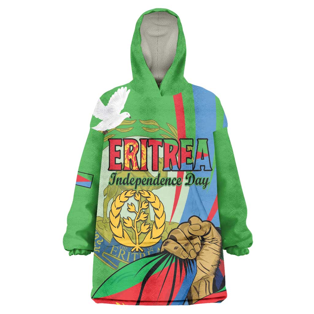 Happy Eritrea Independence Day Wearable Blanket Hoodie 34th Anniversary LT15