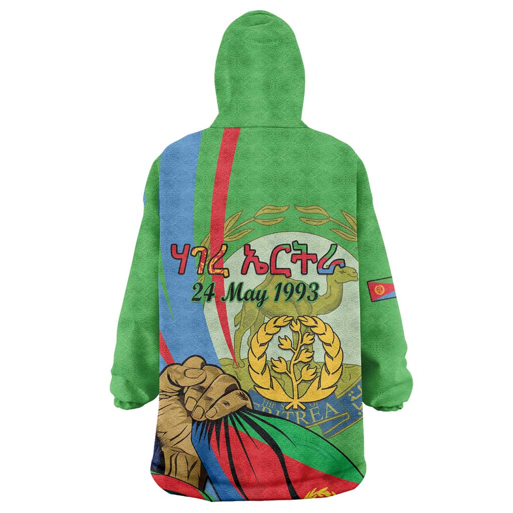 Happy Eritrea Independence Day Wearable Blanket Hoodie 34th Anniversary LT15