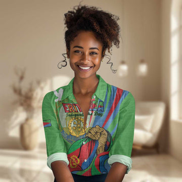 Happy Eritrea Independence Day Women Casual Shirt 34th Anniversary LT15
