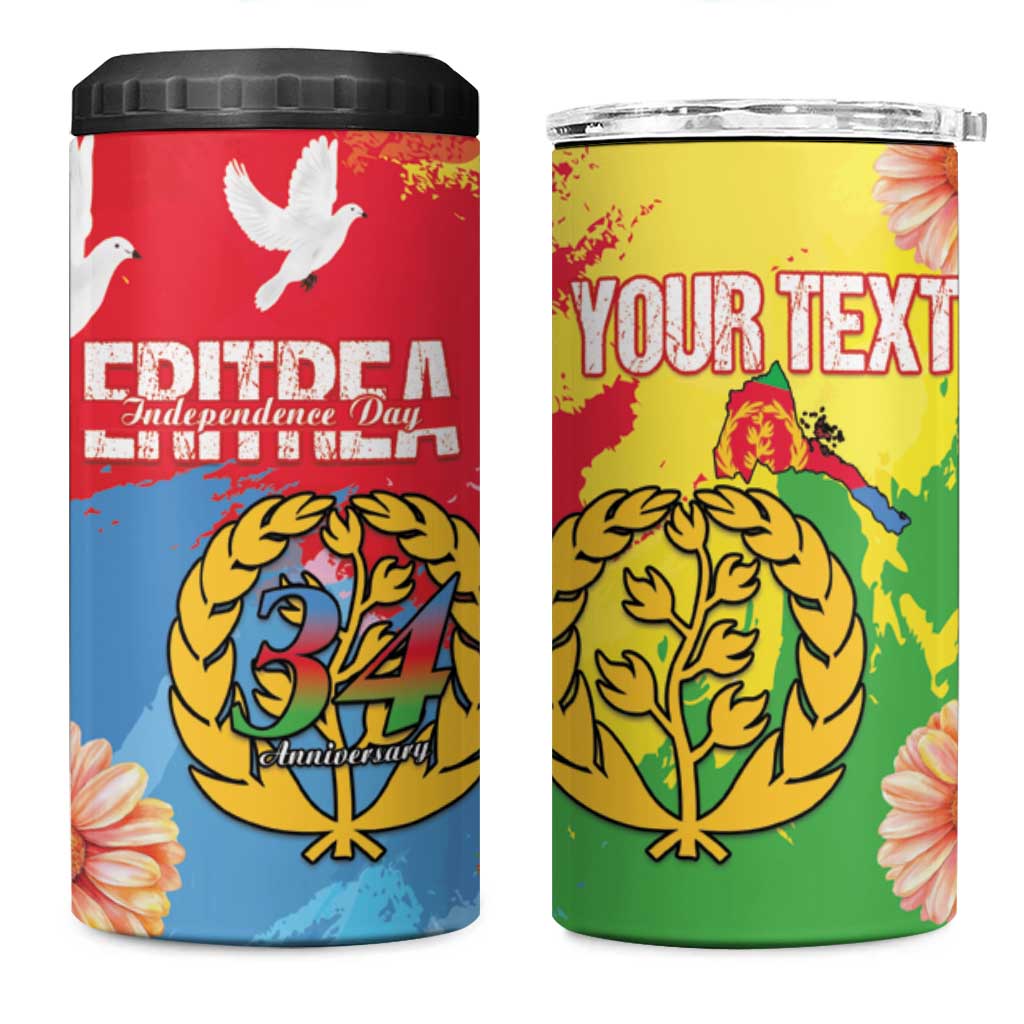 Personalised Eritrea 4 in 1 Can Cooler Tumbler Happy Independence Day LT15