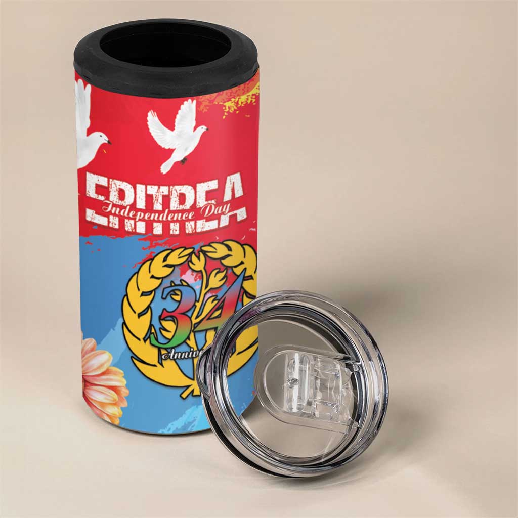 Personalised Eritrea 4 in 1 Can Cooler Tumbler Happy Independence Day LT15