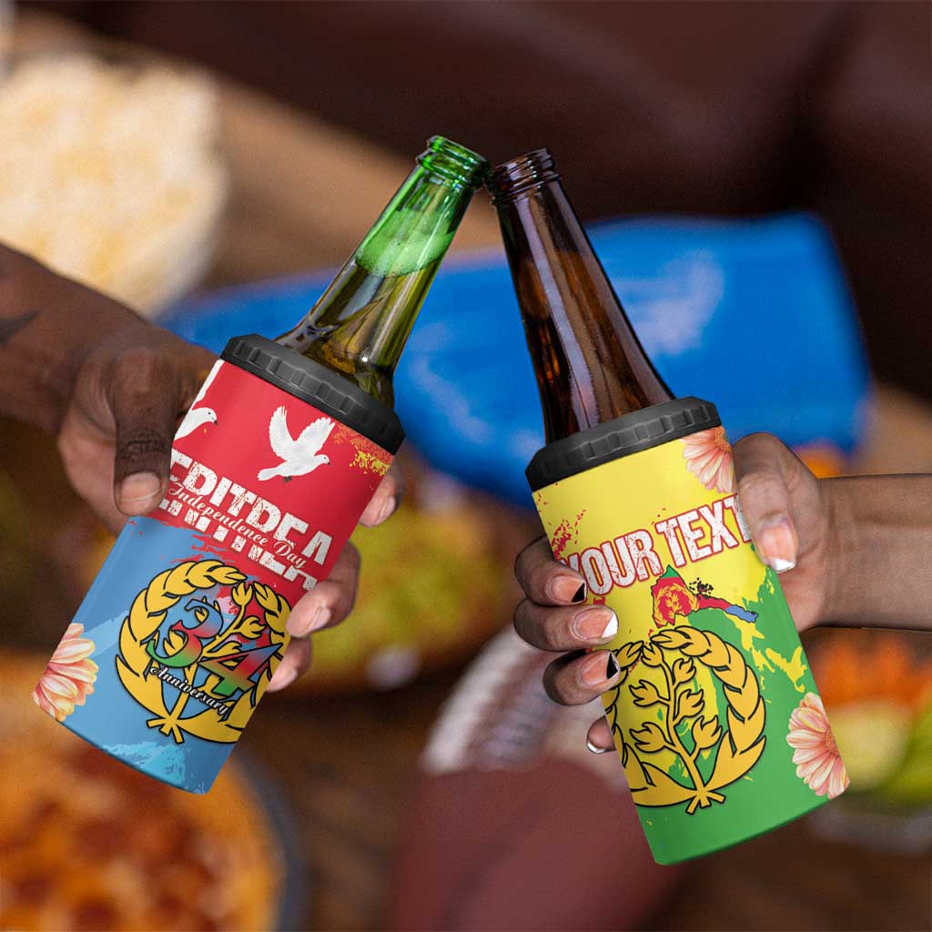 Personalised Eritrea 4 in 1 Can Cooler Tumbler Happy Independence Day LT15