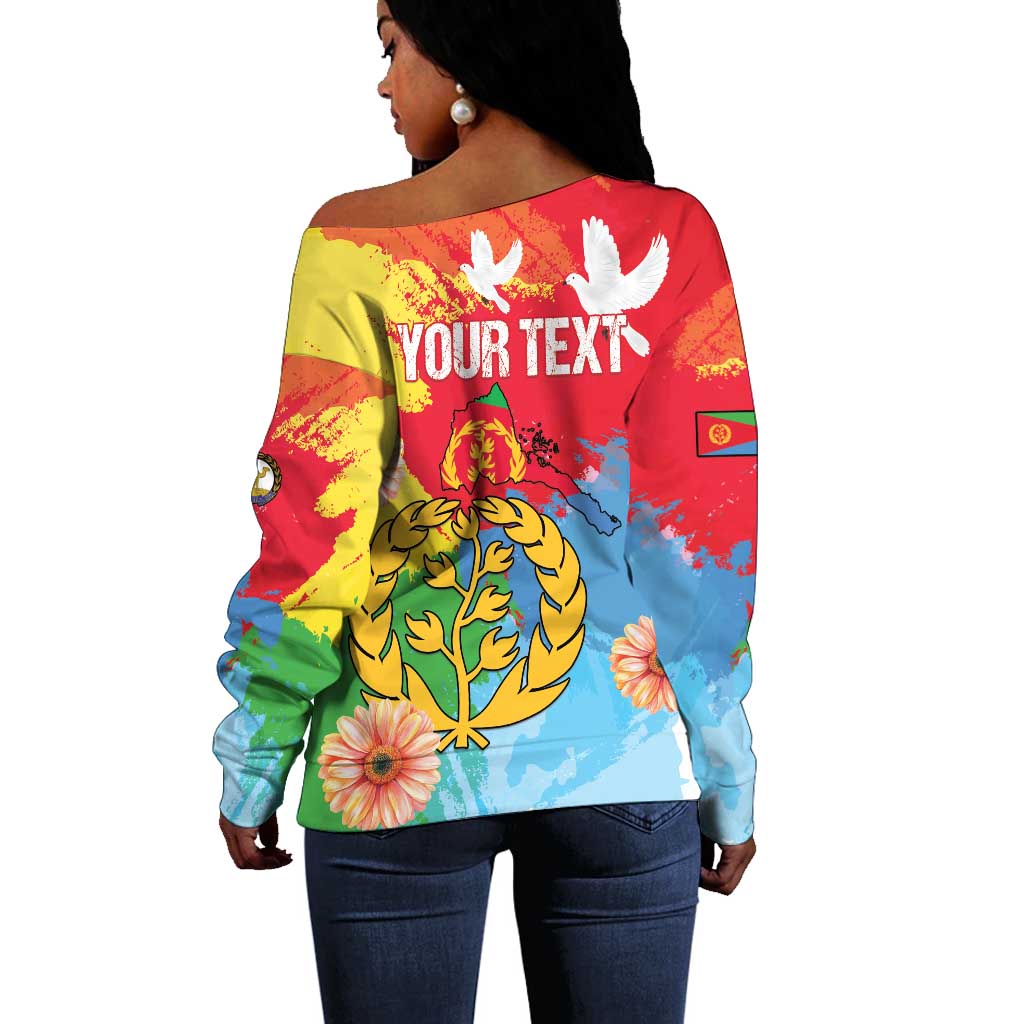 Personalised Eritrea Off Shoulder Sweater Happy Independence Day LT15