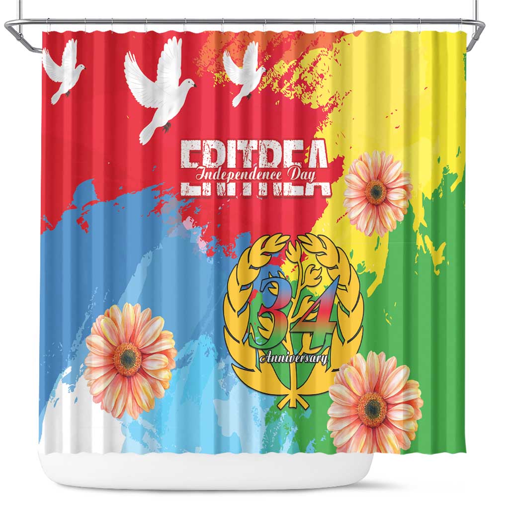 Eritrea Independence Day Shower Curtain Grunge Style LT15