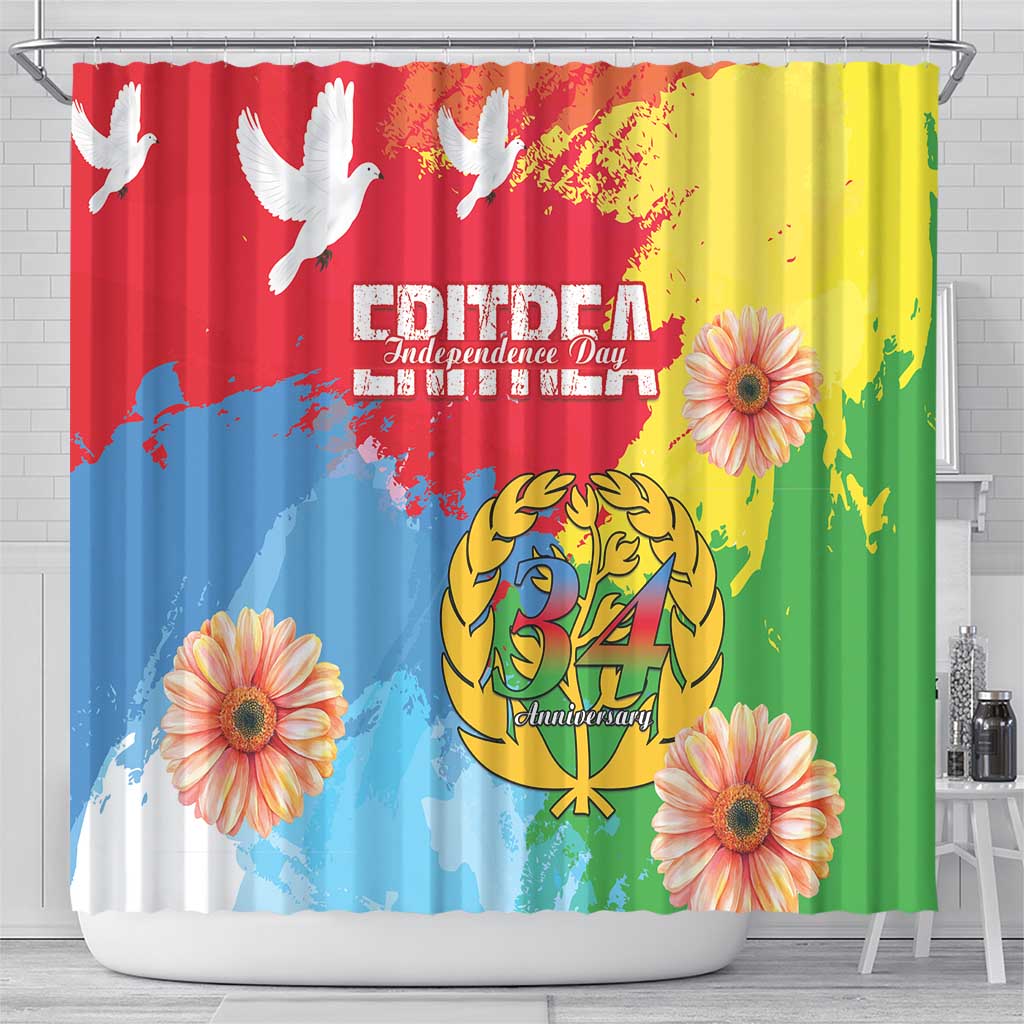 Eritrea Independence Day Shower Curtain Grunge Style LT15