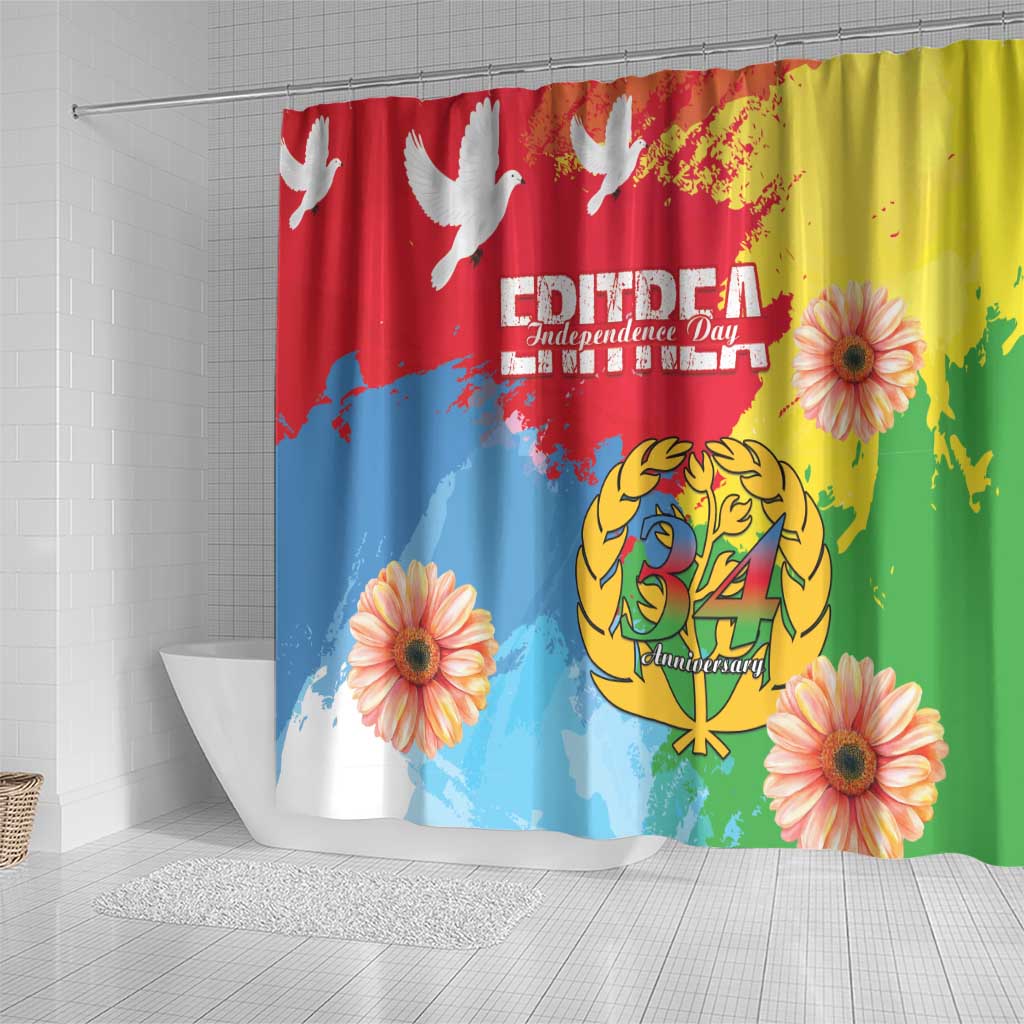 Eritrea Independence Day Shower Curtain Grunge Style LT15