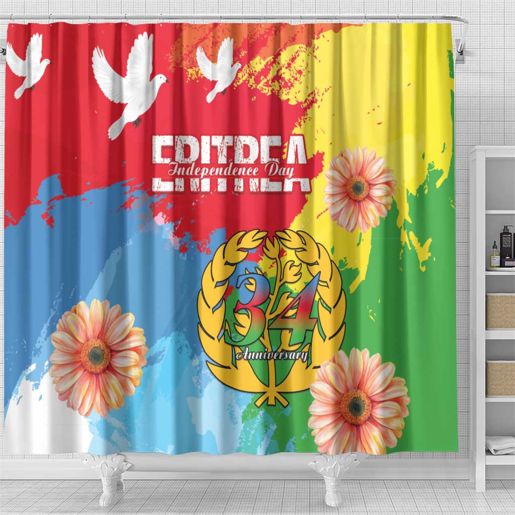 Eritrea Independence Day Shower Curtain Grunge Style LT15