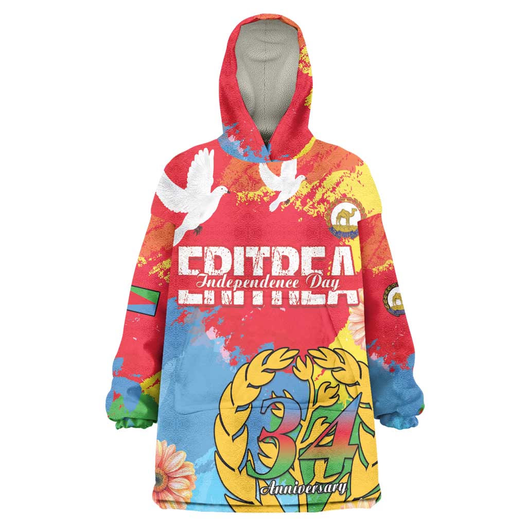 Personalised Eritrea Wearable Blanket Hoodie Happy Independence Day LT15