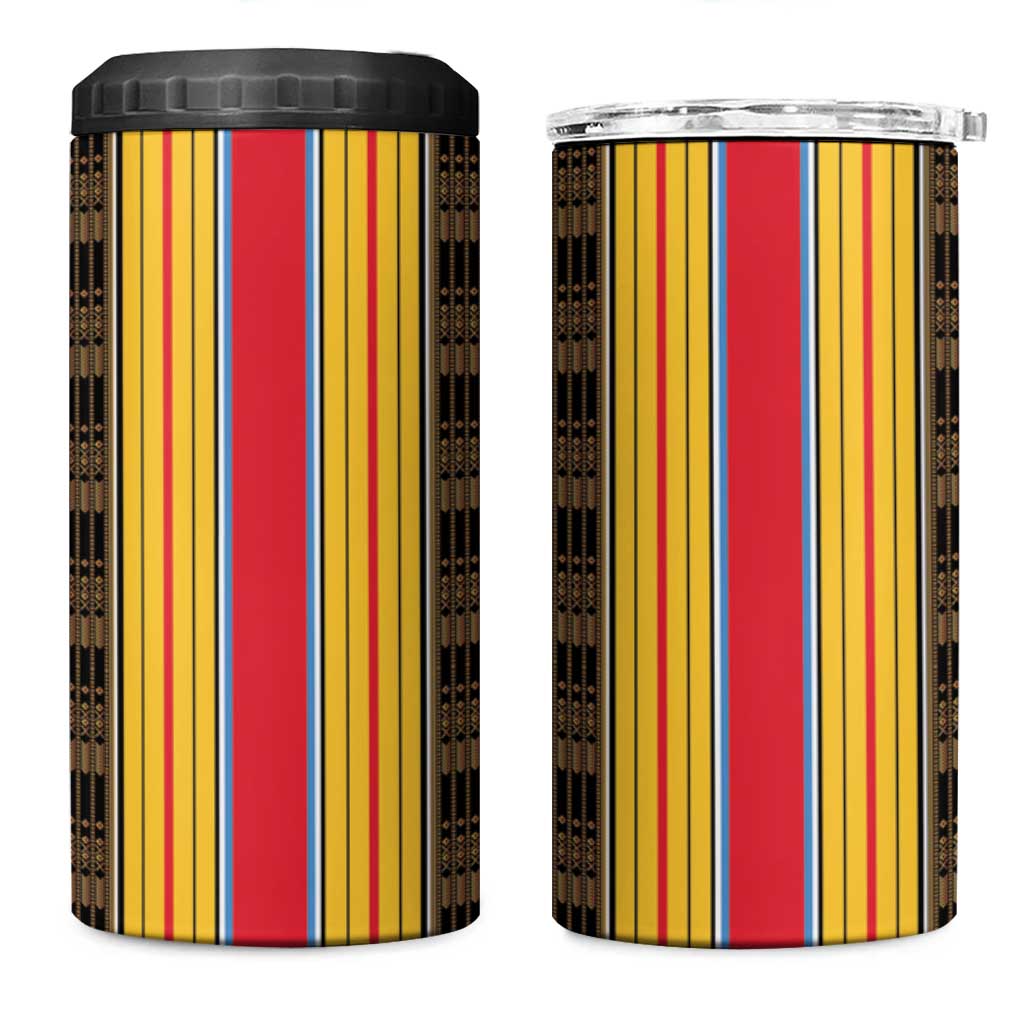 Eritrea Traditional Saho Mix Tilet Pattern 4 in 1 Can Cooler Tumbler LT15