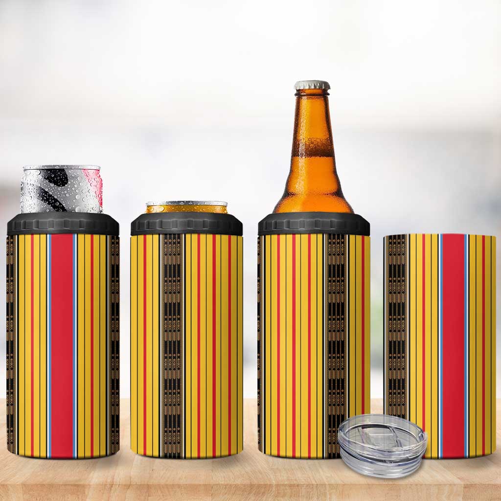 Eritrea Traditional Saho Mix Tilet Pattern 4 in 1 Can Cooler Tumbler LT15