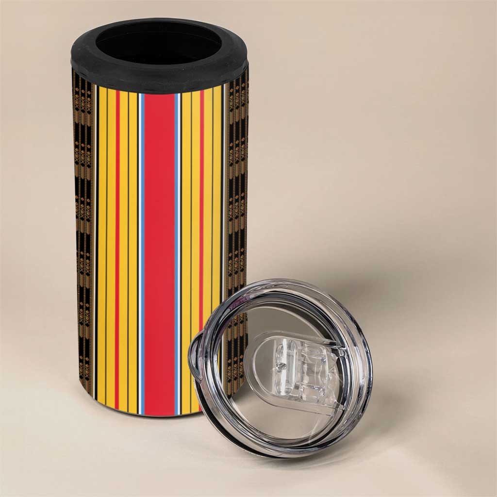Eritrea Traditional Saho Mix Tilet Pattern 4 in 1 Can Cooler Tumbler LT15