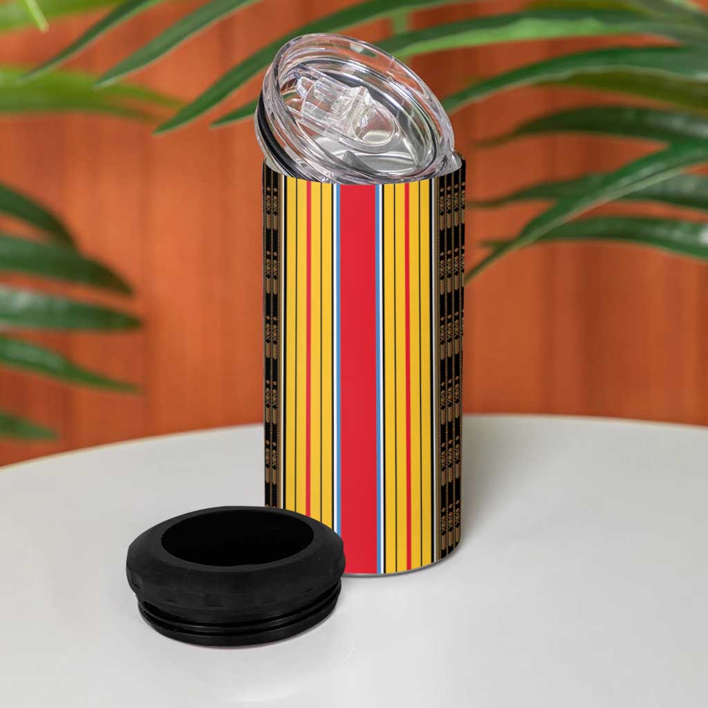 Eritrea Traditional Saho Mix Tilet Pattern 4 in 1 Can Cooler Tumbler LT15