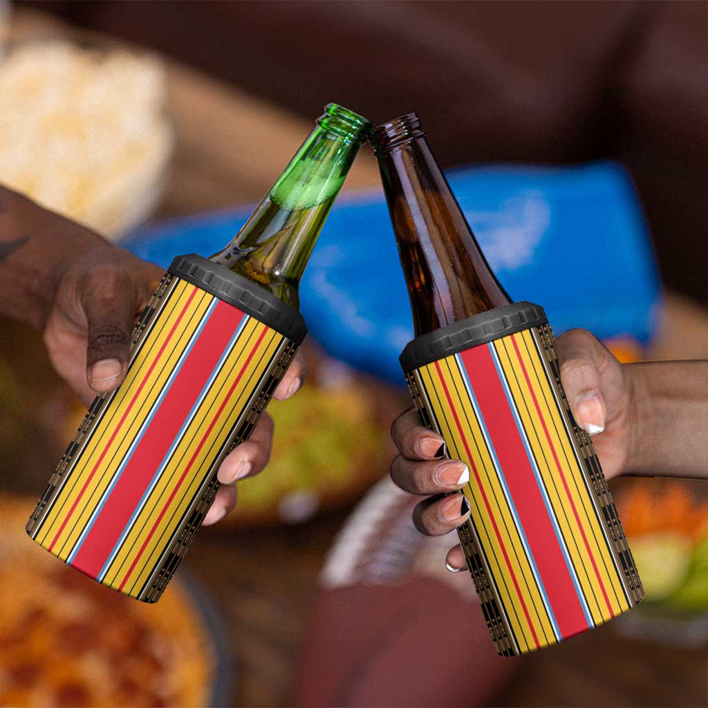 Eritrea Traditional Saho Mix Tilet Pattern 4 in 1 Can Cooler Tumbler LT15