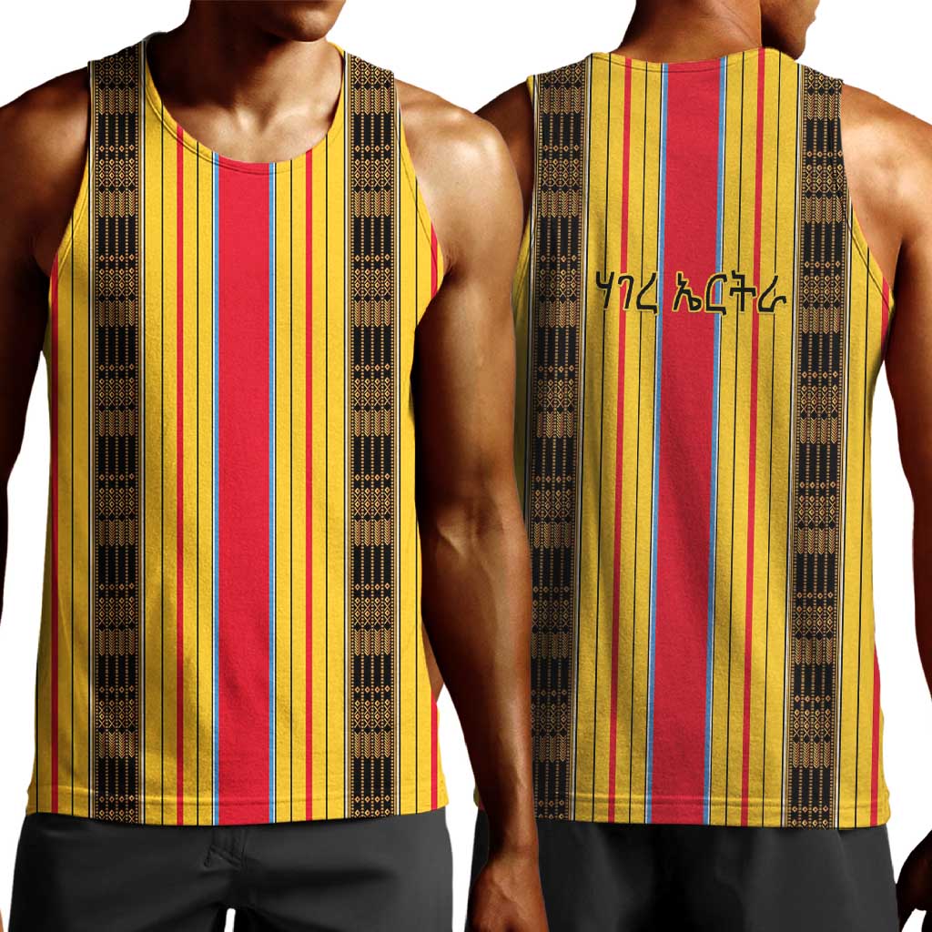 Eritrea Traditional Saho Mix Tilet Pattern Men Tank Top LT15