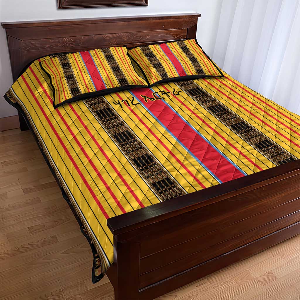 Eritrea Traditional Saho Mix Tilet Pattern Quilt Bed Set LT15