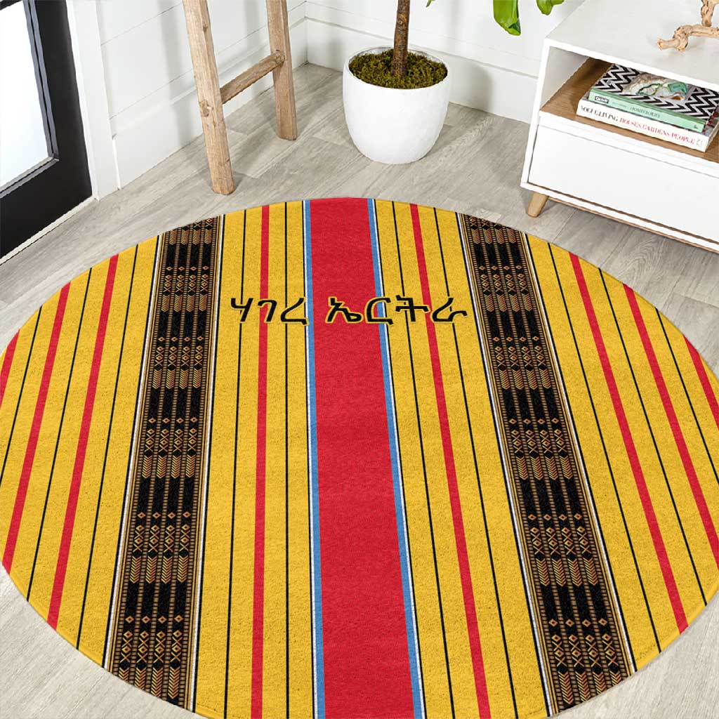 Eritrea Traditional Saho Mix Tilet Pattern Round Carpet LT15