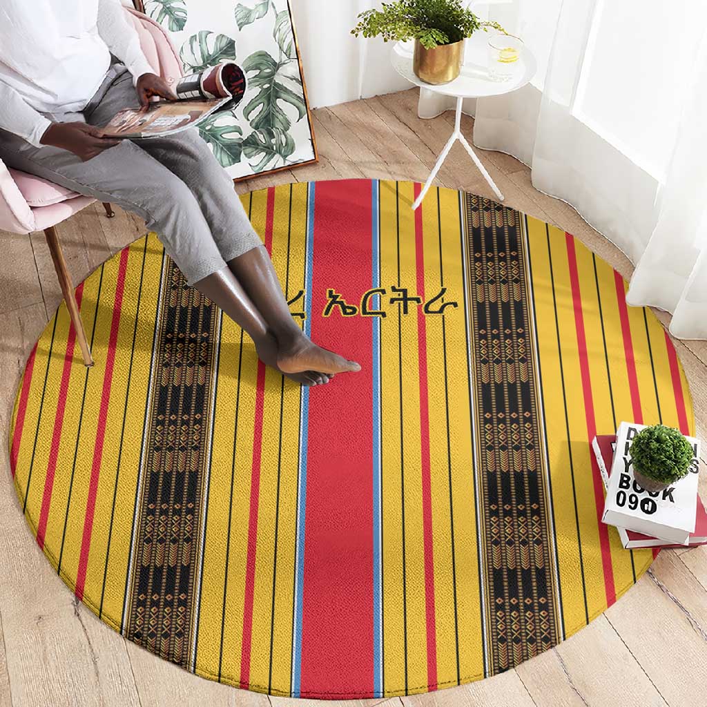 Eritrea Traditional Saho Mix Tilet Pattern Round Carpet LT15