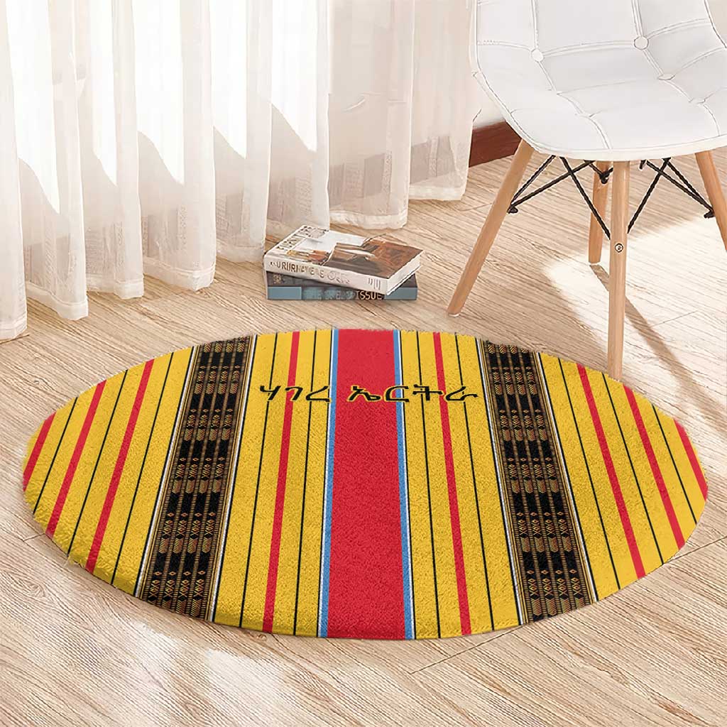Eritrea Traditional Saho Mix Tilet Pattern Round Carpet LT15