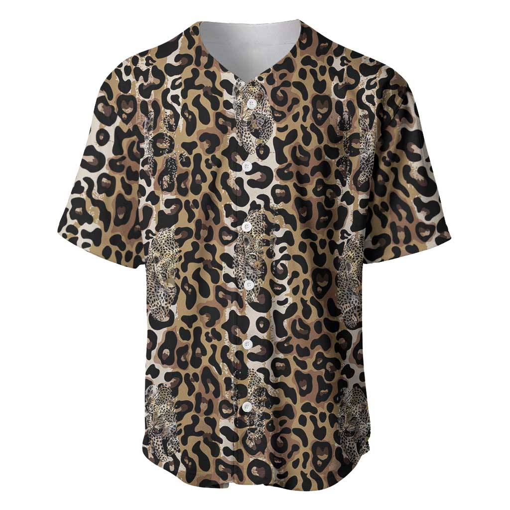 African Leopard Skin Pattern Baseball Jersey LT15