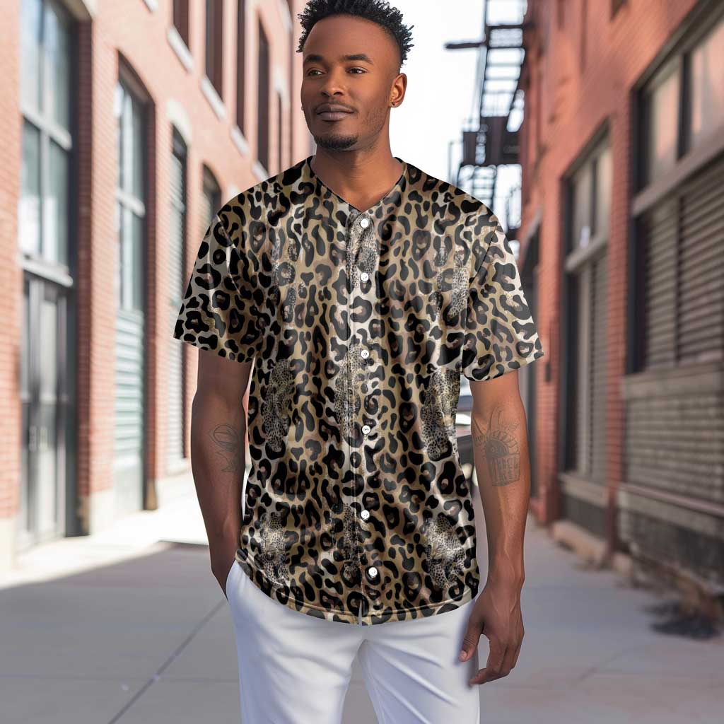 African Leopard Skin Pattern Baseball Jersey LT15