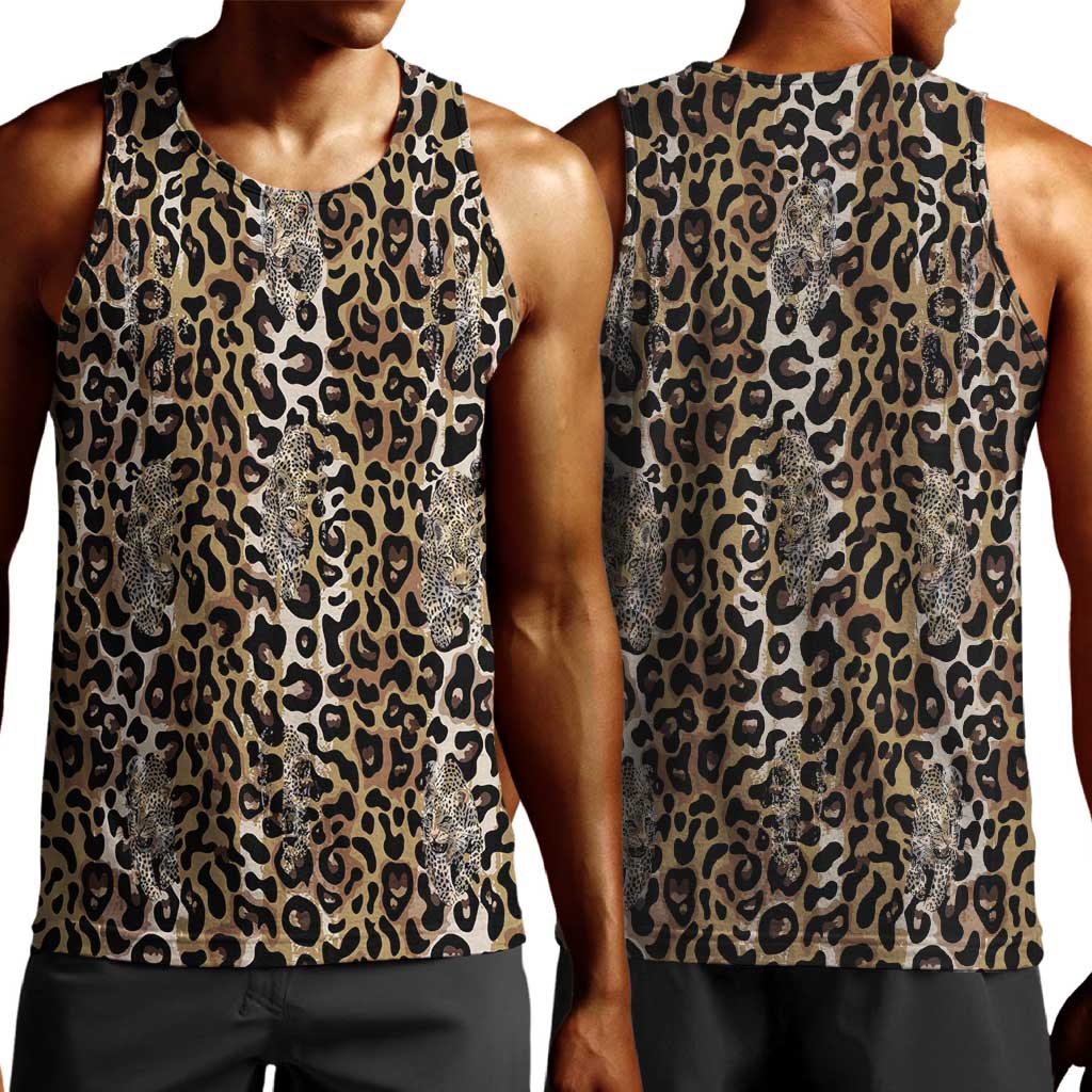 African Leopard Skin Pattern Men Tank Top LT15
