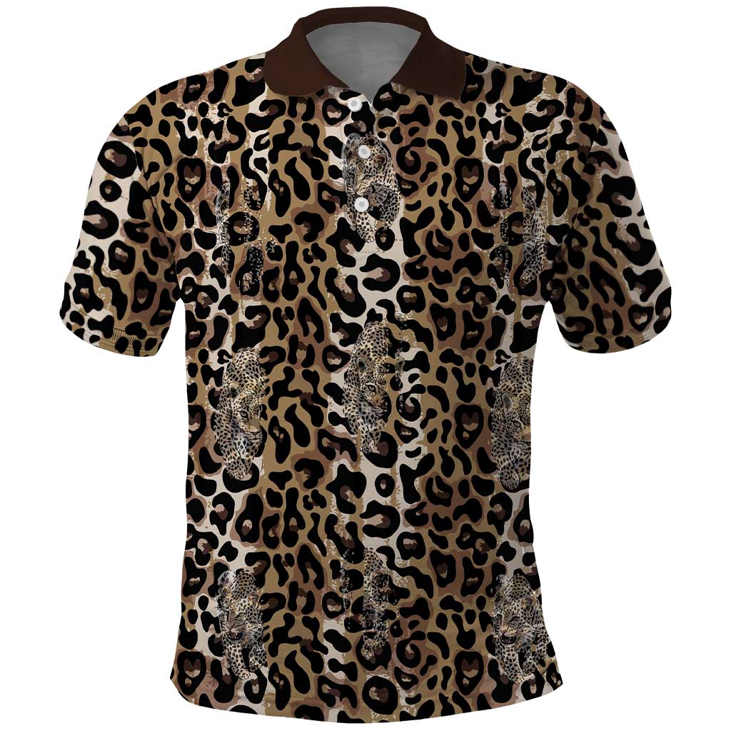 African Leopard Skin Pattern Polo Shirt LT15