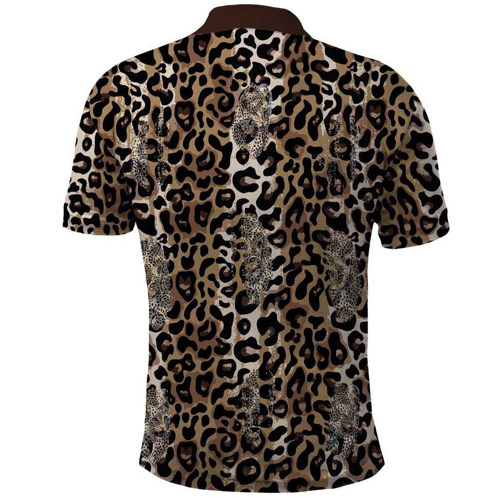 African Leopard Skin Pattern Polo Shirt LT15