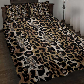 African Leopard Skin Pattern Quilt Bed Set LT15