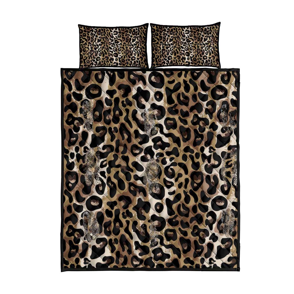 African Leopard Skin Pattern Quilt Bed Set LT15