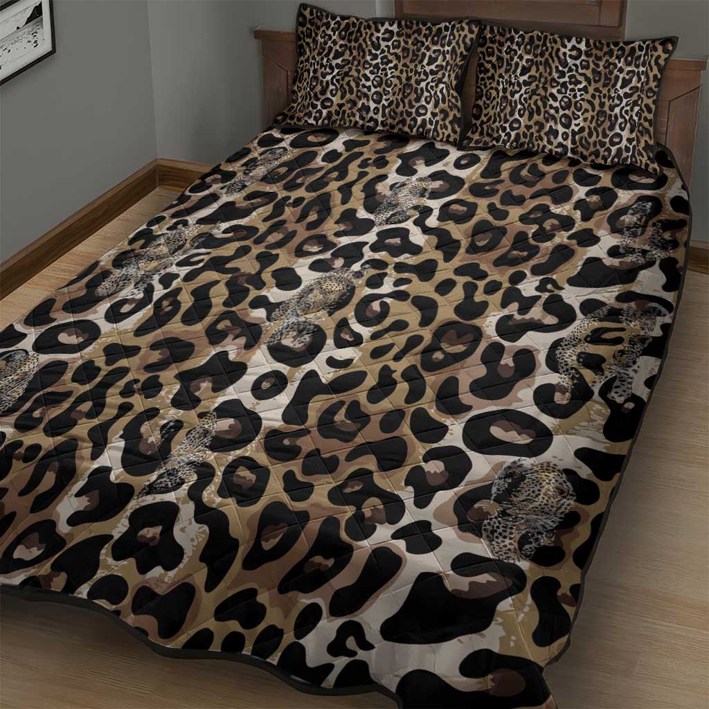 African Leopard Skin Pattern Quilt Bed Set LT15
