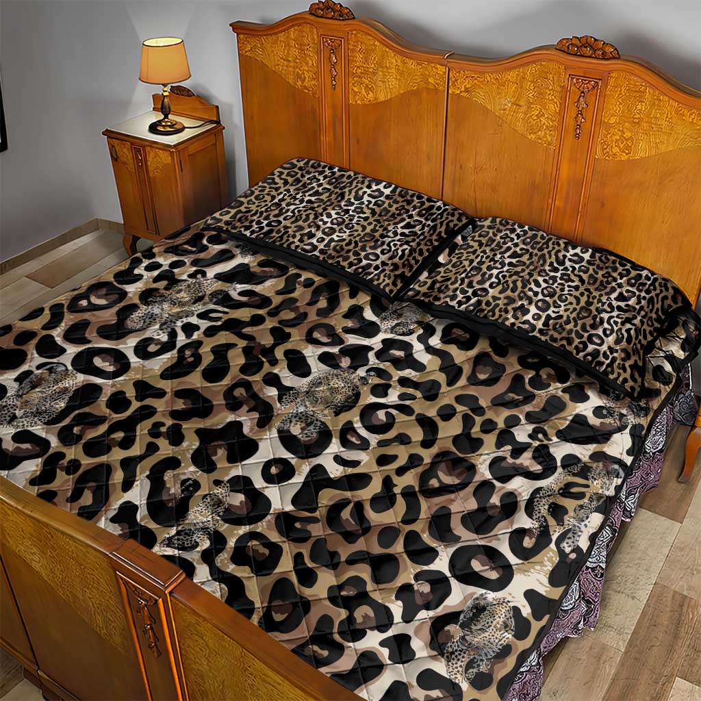 African Leopard Skin Pattern Quilt Bed Set LT15