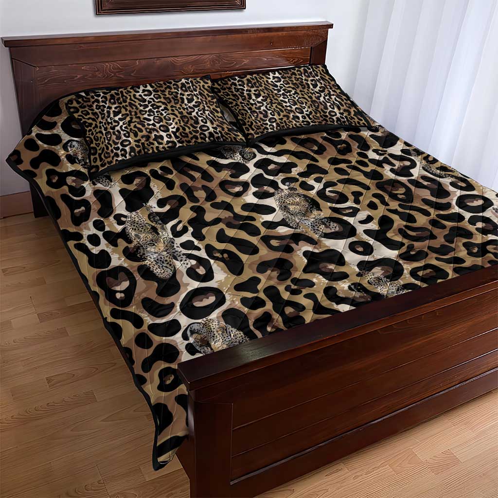 African Leopard Skin Pattern Quilt Bed Set LT15