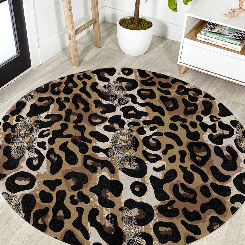 African Leopard Skin Pattern Round Carpet LT15