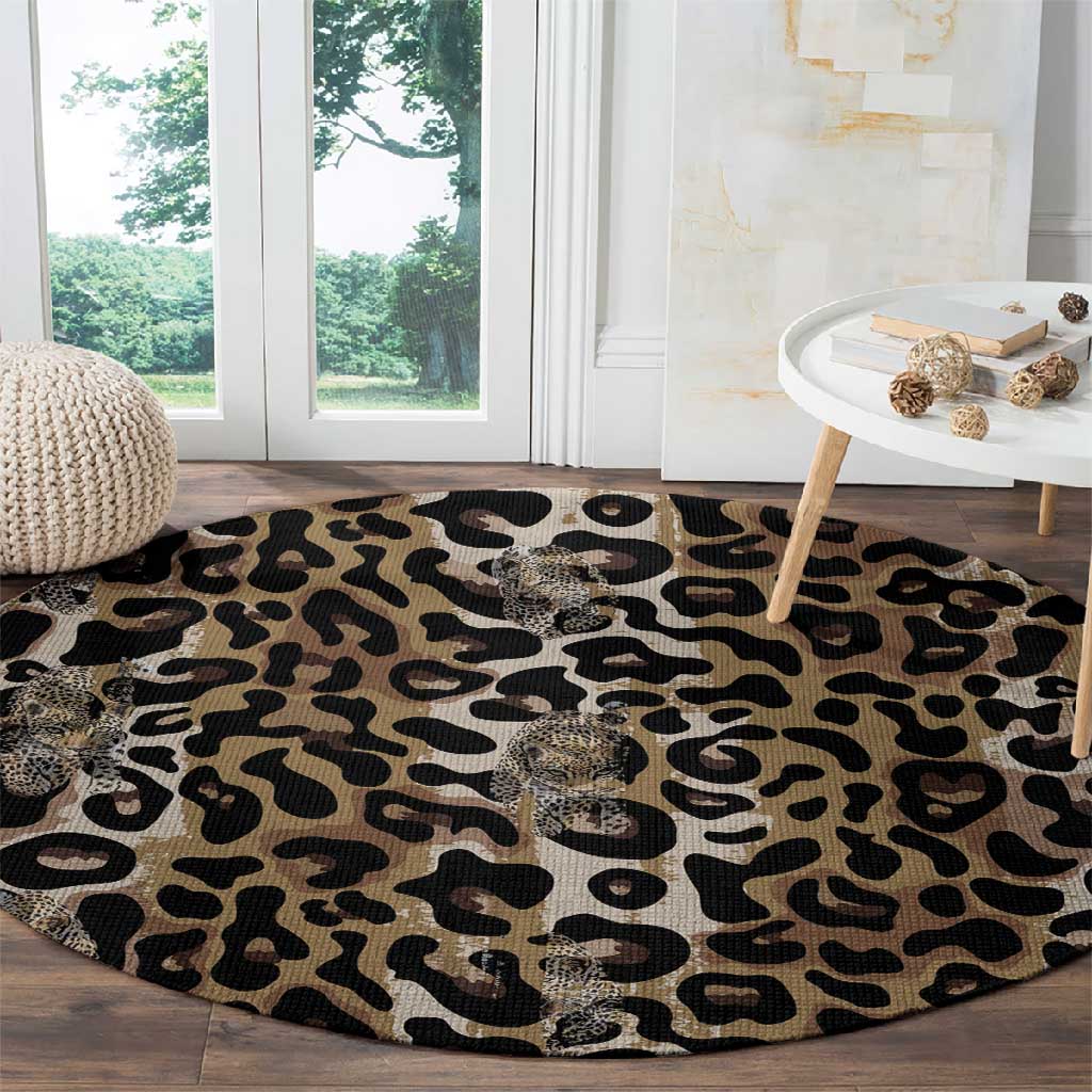 African Leopard Skin Pattern Round Carpet LT15