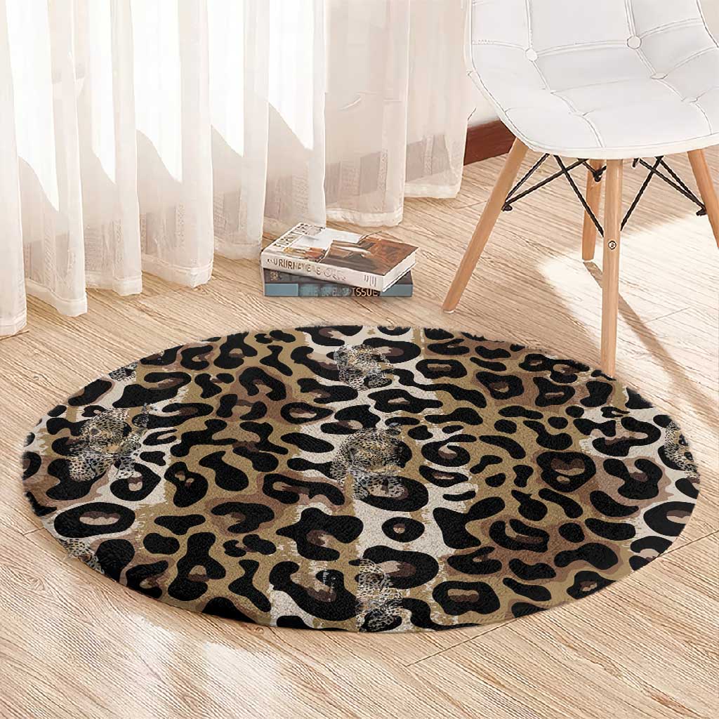 African Leopard Skin Pattern Round Carpet LT15
